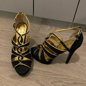 GUESS 2 tone heel -Gold & Black